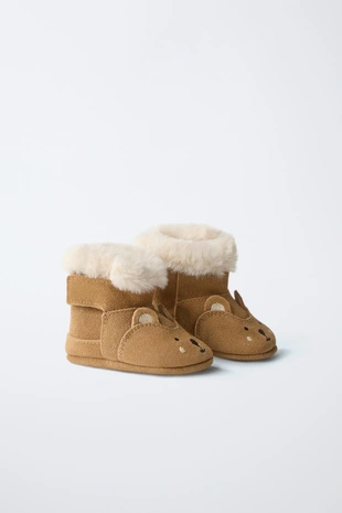 Ботинки с подкладкой в животном принте- Заказать в России