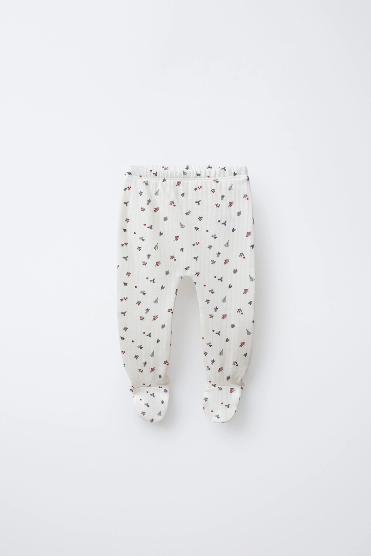 Лоскутные колготки с принтом деревьев