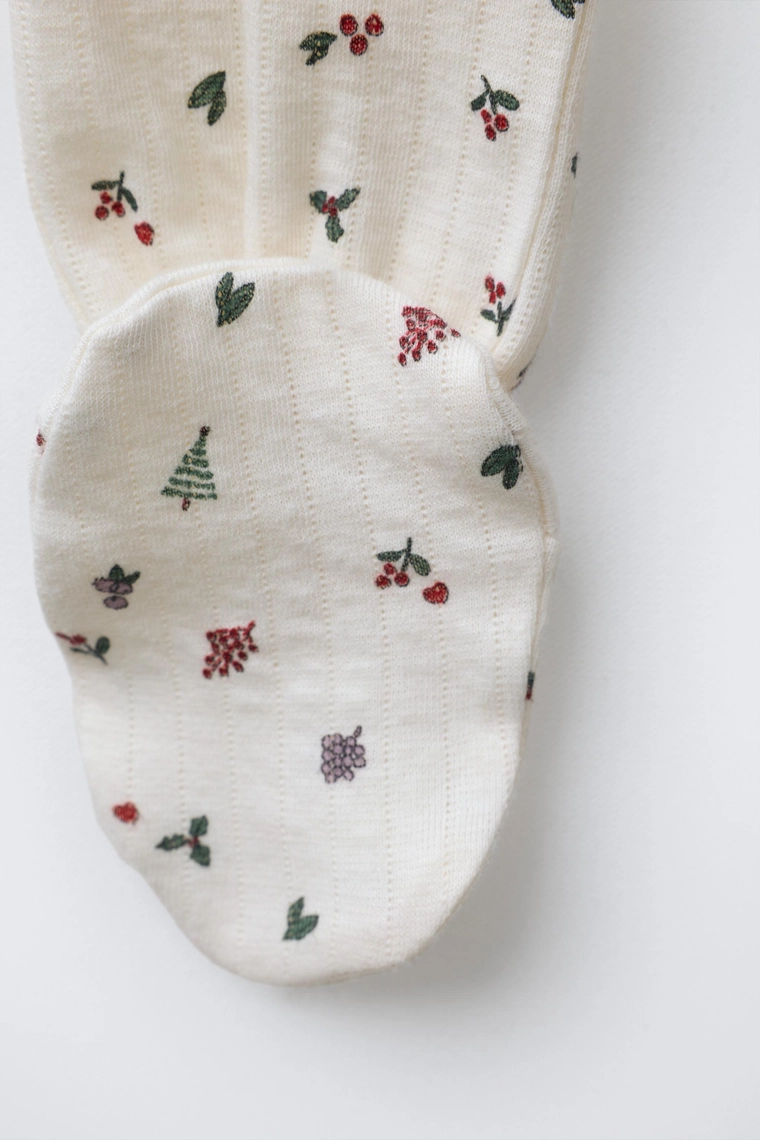 Лоскутные колготки с принтом деревьев