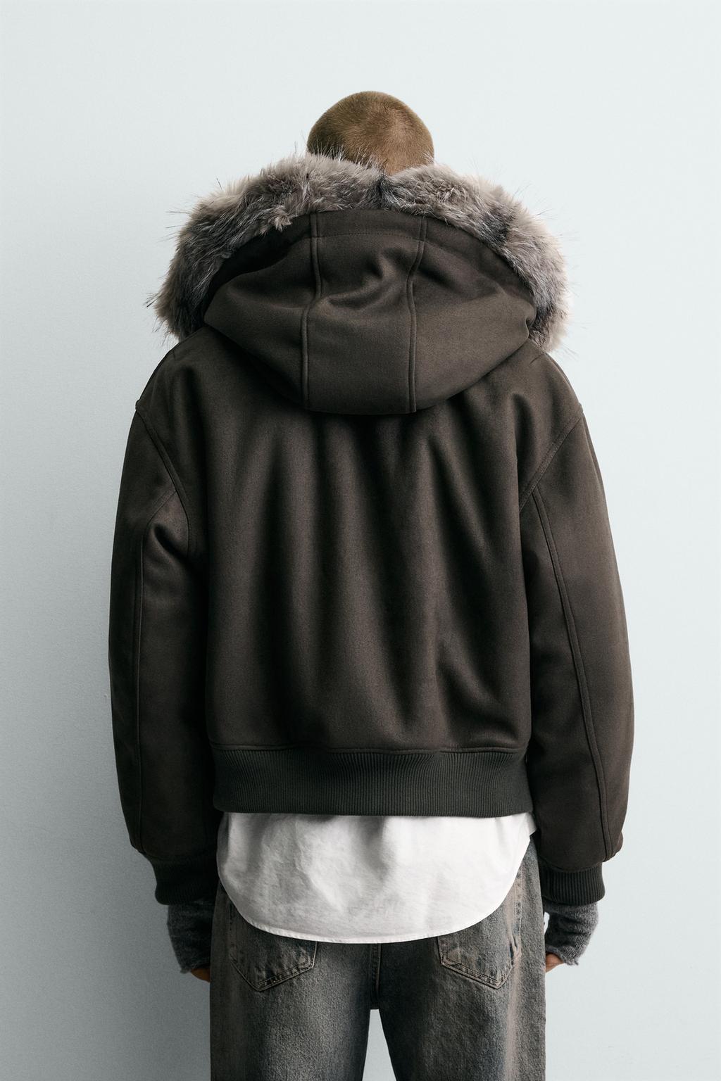 СТЕГАНАЯ КУРТКА С ЭФФЕКТОМ ЗАМШИ