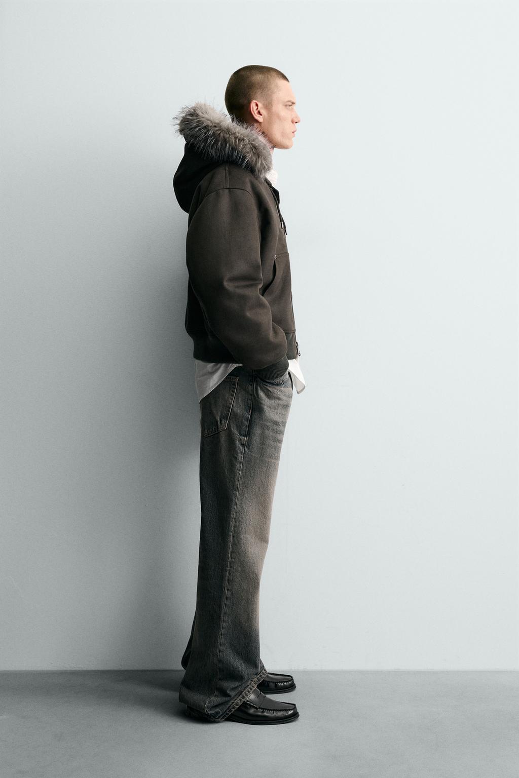 СТЕГАНАЯ КУРТКА С ЭФФЕКТОМ ЗАМШИ