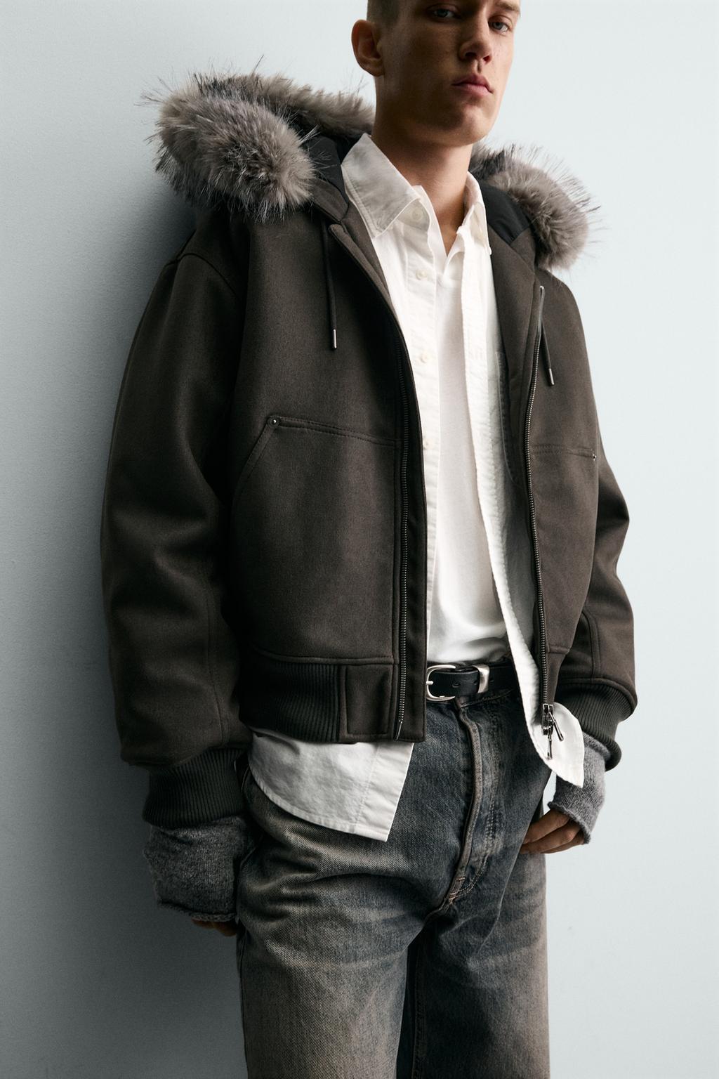 СТЕГАНАЯ КУРТКА С ЭФФЕКТОМ ЗАМШИ