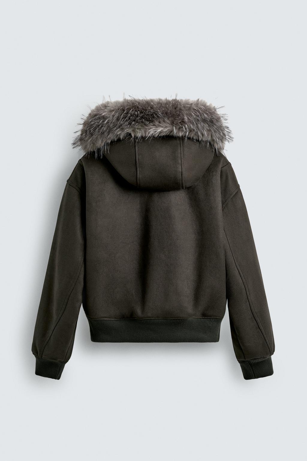 СТЕГАНАЯ КУРТКА С ЭФФЕКТОМ ЗАМШИ