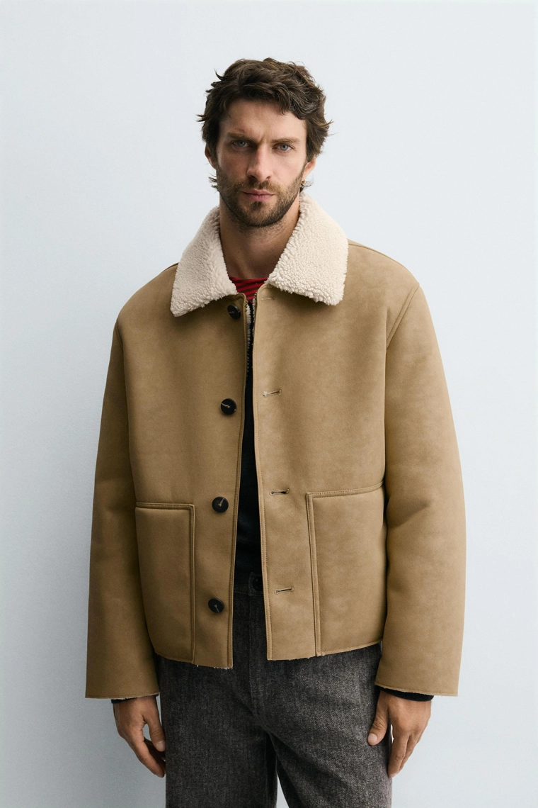 Куртка из искусственной кожи с меховой подкладкой