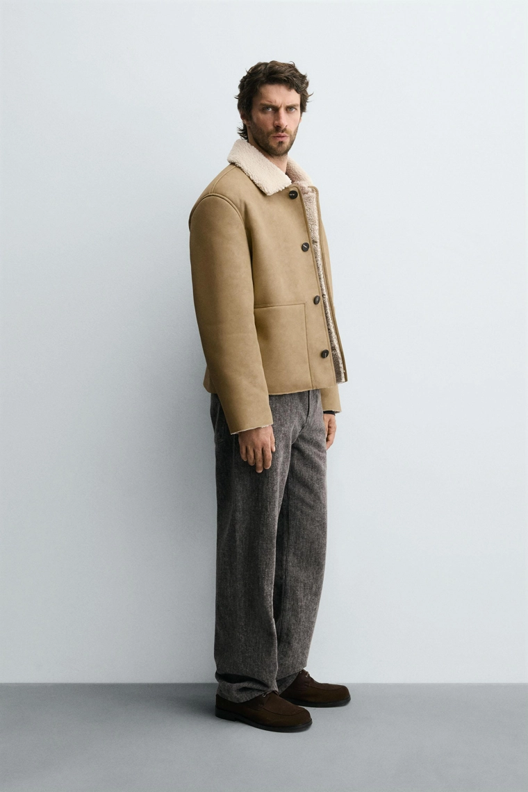 Куртка из искусственной кожи с меховой подкладкой