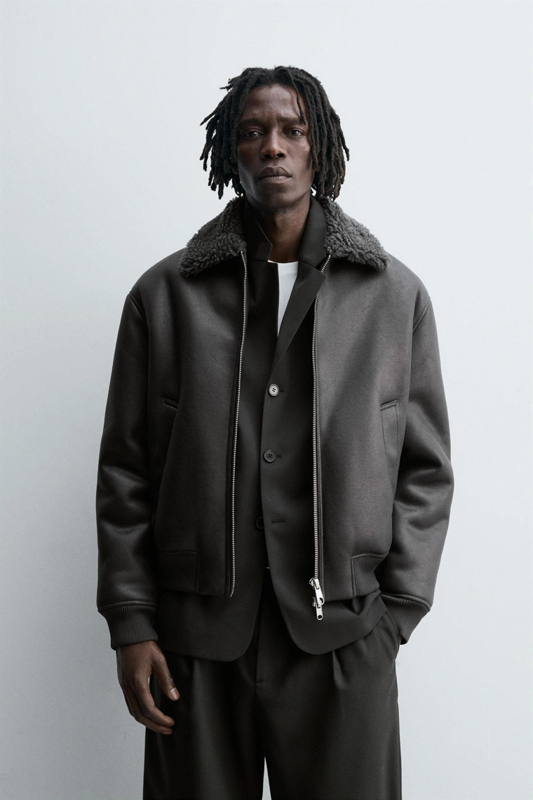 Куртка из кожзаменителя с двусторонним эффектом