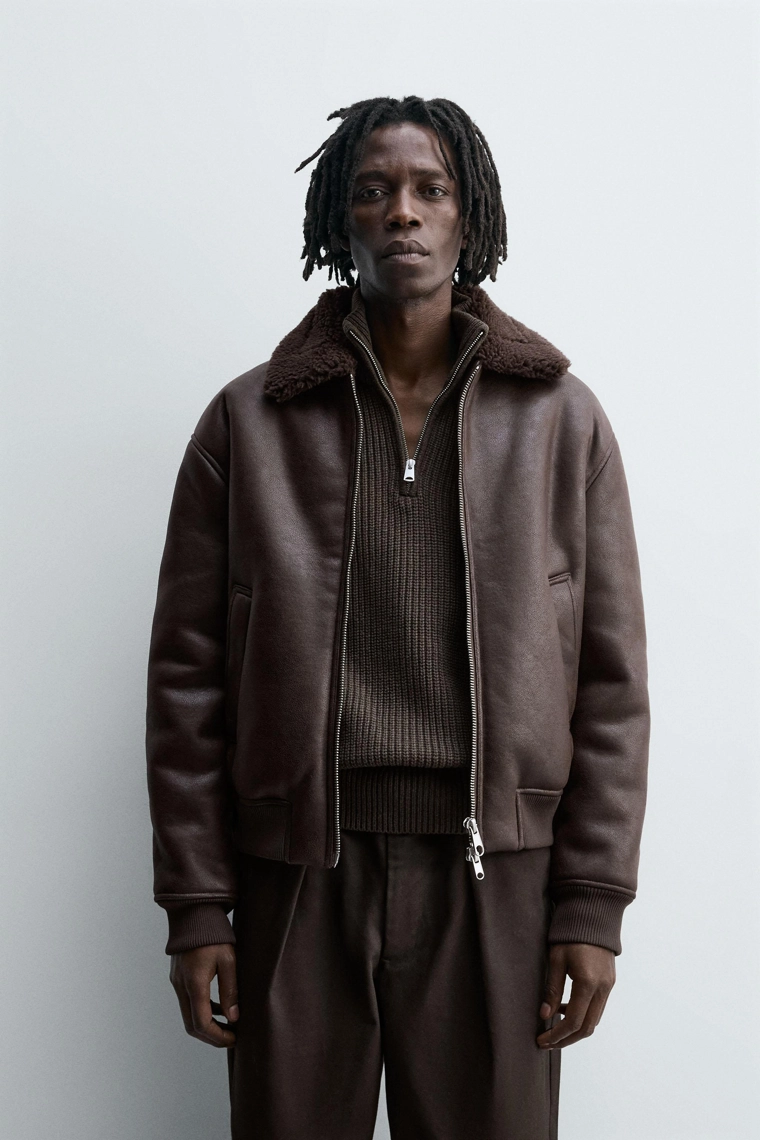 Куртка из кожзаменителя с двусторонним эффектом