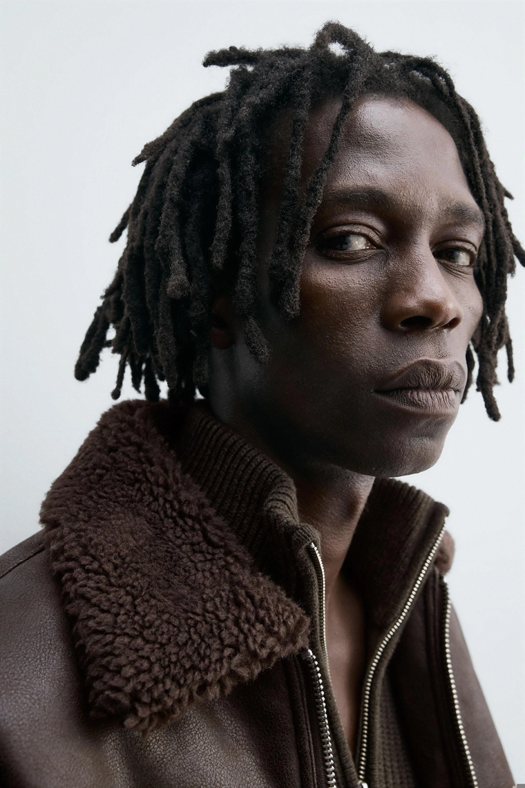 Куртка из кожзаменителя с двусторонним эффектом