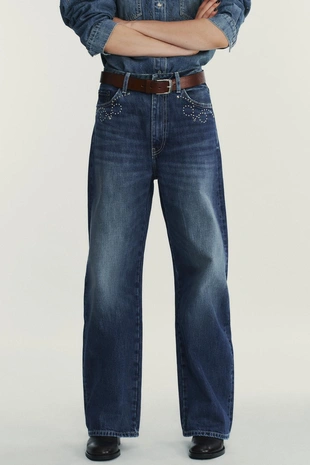 Navy blue | 4730/212/401 - Zara Джинсы TRF с металлическими заклепками