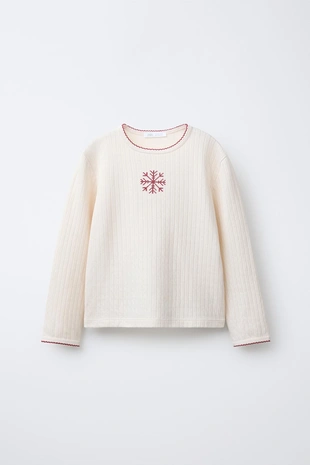 6-14 лет/пижама «снежинка» с вышивкой крестиком и полосками- Заказать в России