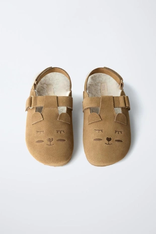 Сабо из кожи с анималистическим принтом- Заказать в России