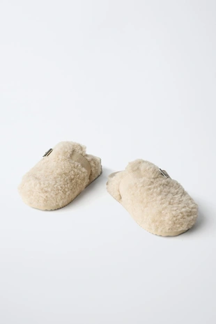 Сабо из искусственной овчины- Заказать в России