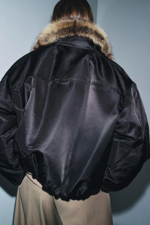 Бомбер с воротником из искусственного меха — ZW COLLECTION- Заказать в России