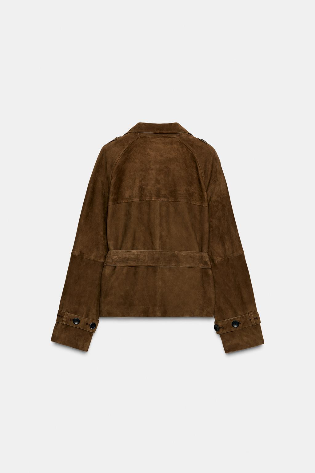 Zara Короткий тренч из замши — zw collection limited edition