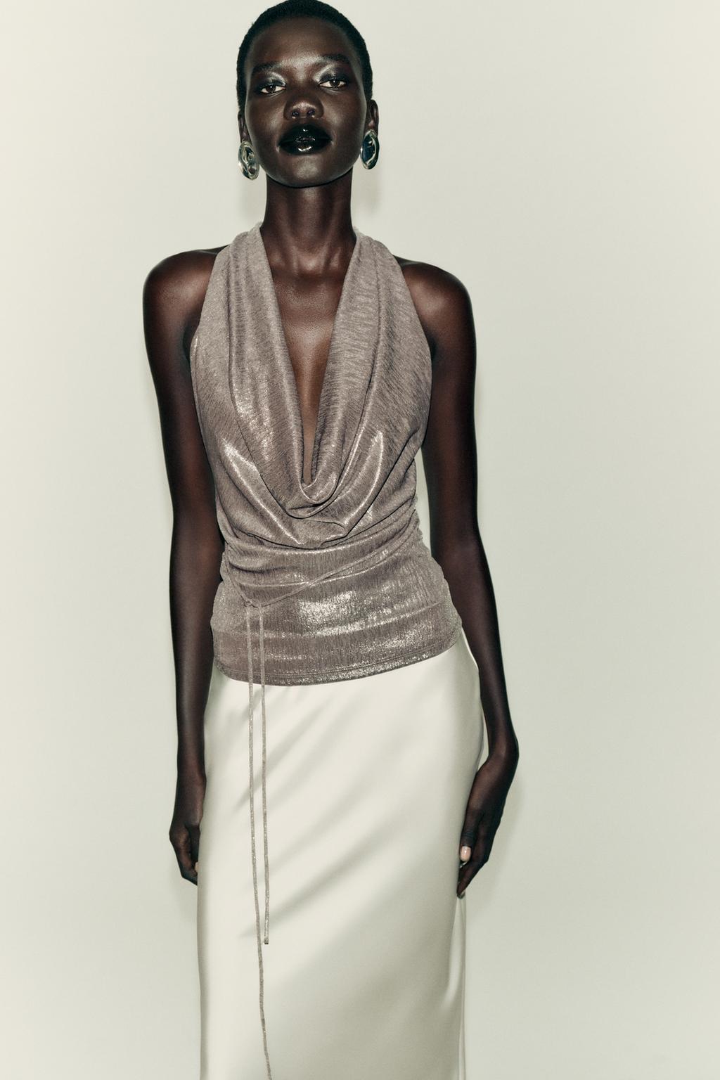 ТОП С ГОРЛОВИНОЙ ХАЛТЕР И ДРАПИРОВКОЙ