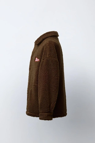 Куртка-рубашка из искусственной овчины с вышивкой- Заказать в России