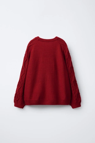 Вязаный свитер с узором «косы»- Заказать в России