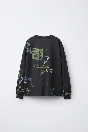 Футболка с принтом граффити- Заказать в России