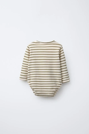 Боди в полоску с вышитым оленем- Заказать в России