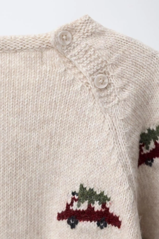 Свитер с принтом «машинки и деревья»- Заказать в России