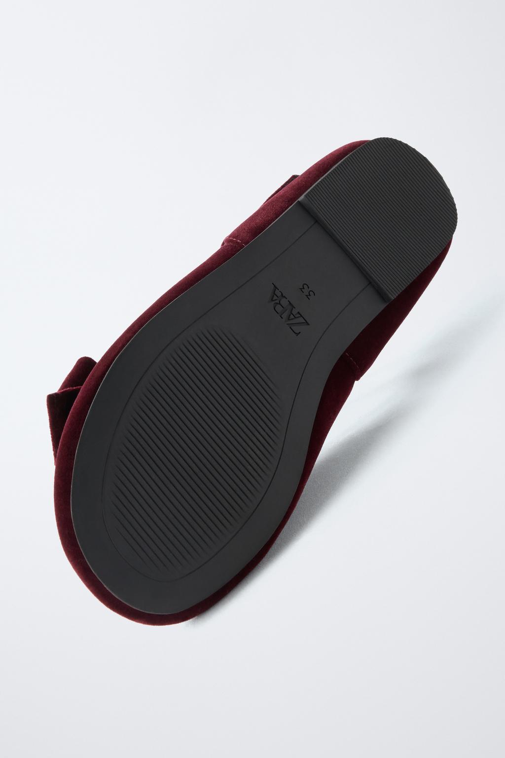 БАЛЕТКИ С БАНТОМ ИЗ БАРХАТА