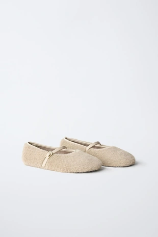 Балетки из искусственного меха- Заказать в России