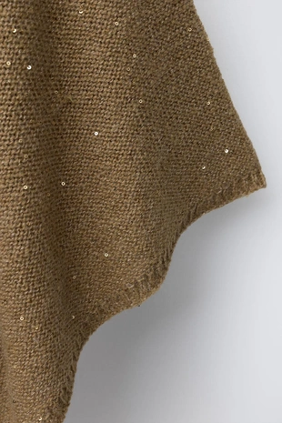 Трикотажная накидка с пайетками- Заказать в России