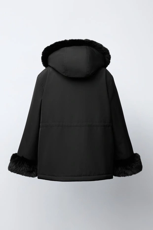 Парка с капюшоном и искусственным мехом- Заказать в России