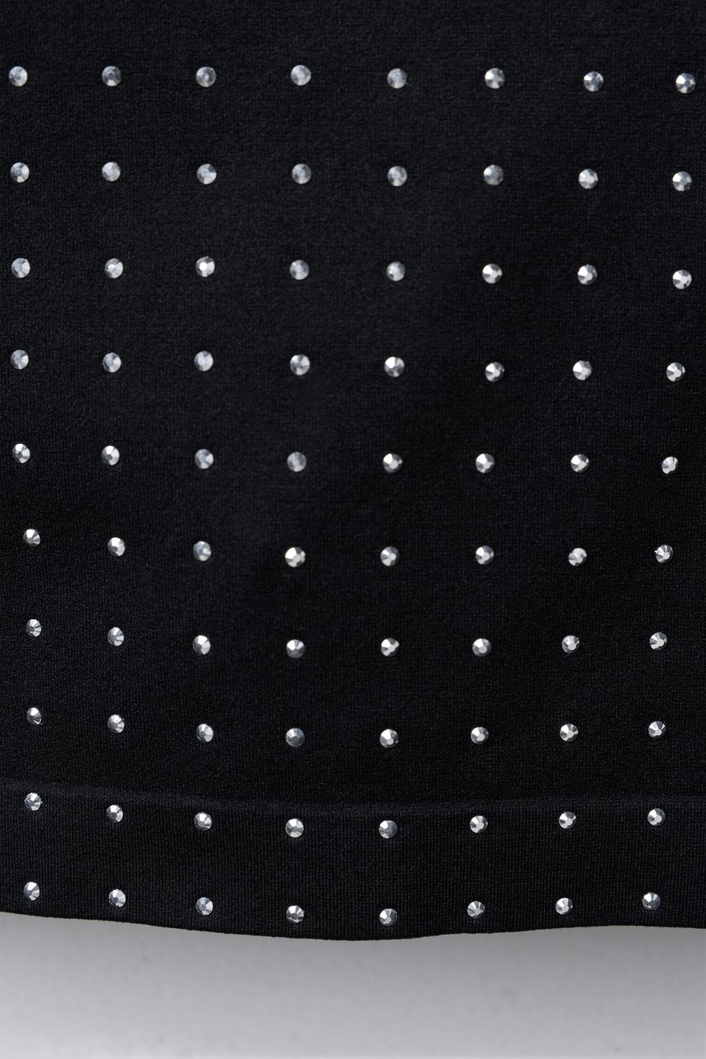 ФУТБОЛКА АСИММЕТРИЧНОГО КРОЯ БЕСШОВНАЯ СО СТРАЗАМИ