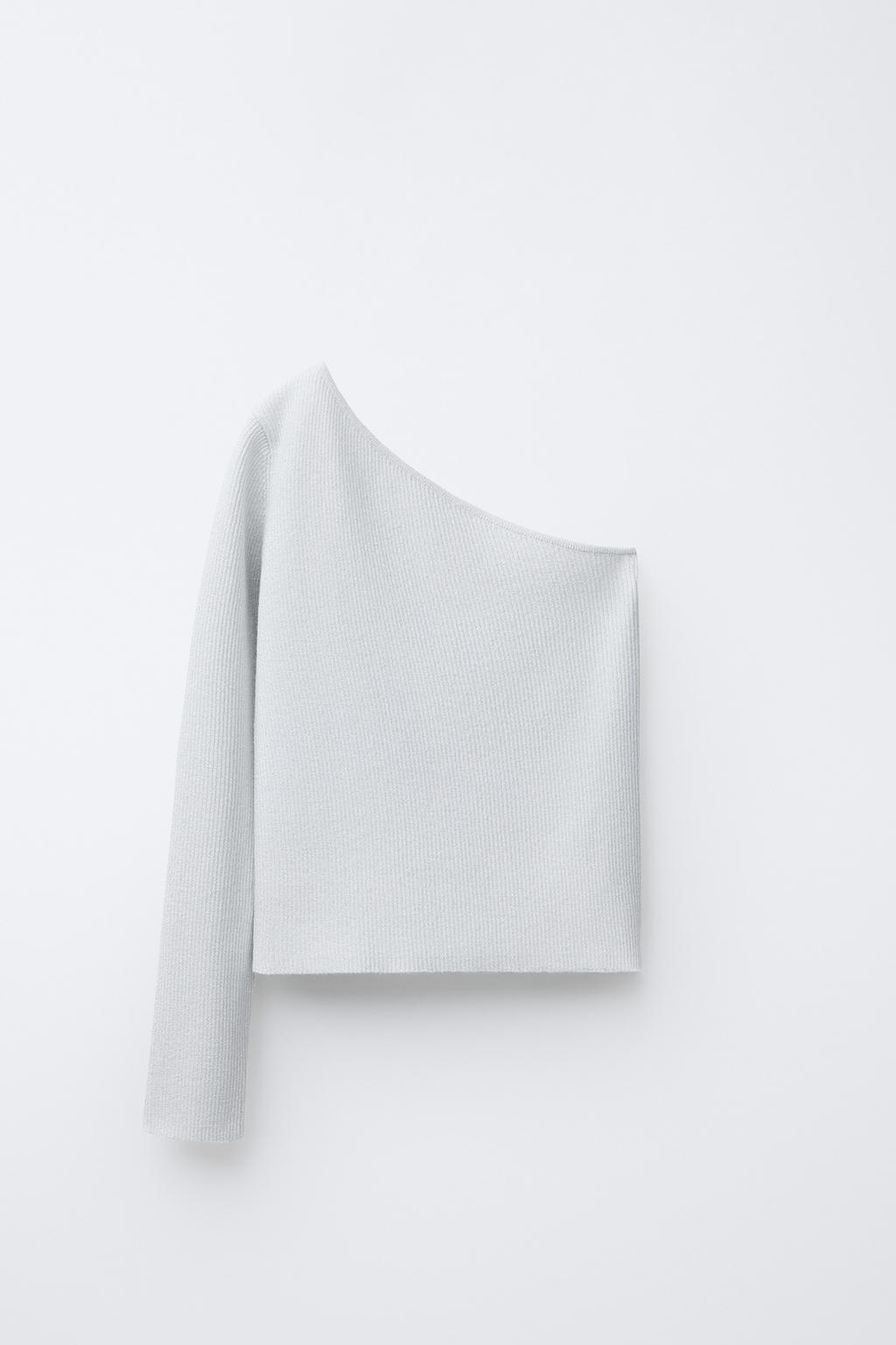 АСИММЕТРИЧНЫЙ СВИТЕР С БЛЕСТЯЩИМИ ДЕТАЛЯМИ