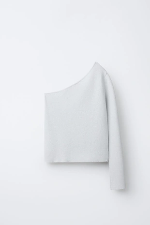 Купить Zara Асимметричный свитер с блестящими деталями