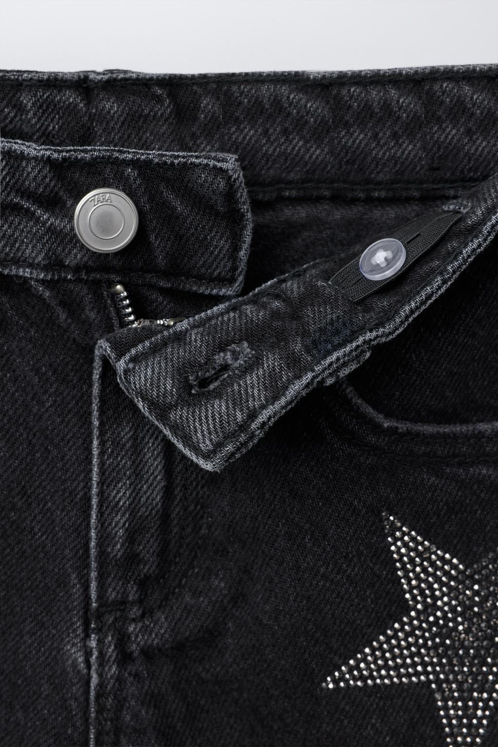 ДЖИНСЫ WIDE LEG СО ЗВЕЗДАМИ И БЛЁСТКАМИ