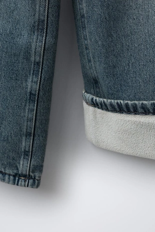 Джинсы WIDE LEG с флисовой подкладкой- Заказать в России