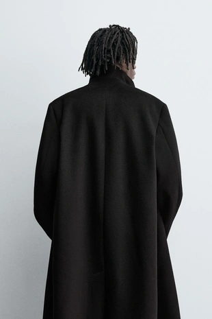 Пальто из смесовой шерсти с рельефным узором