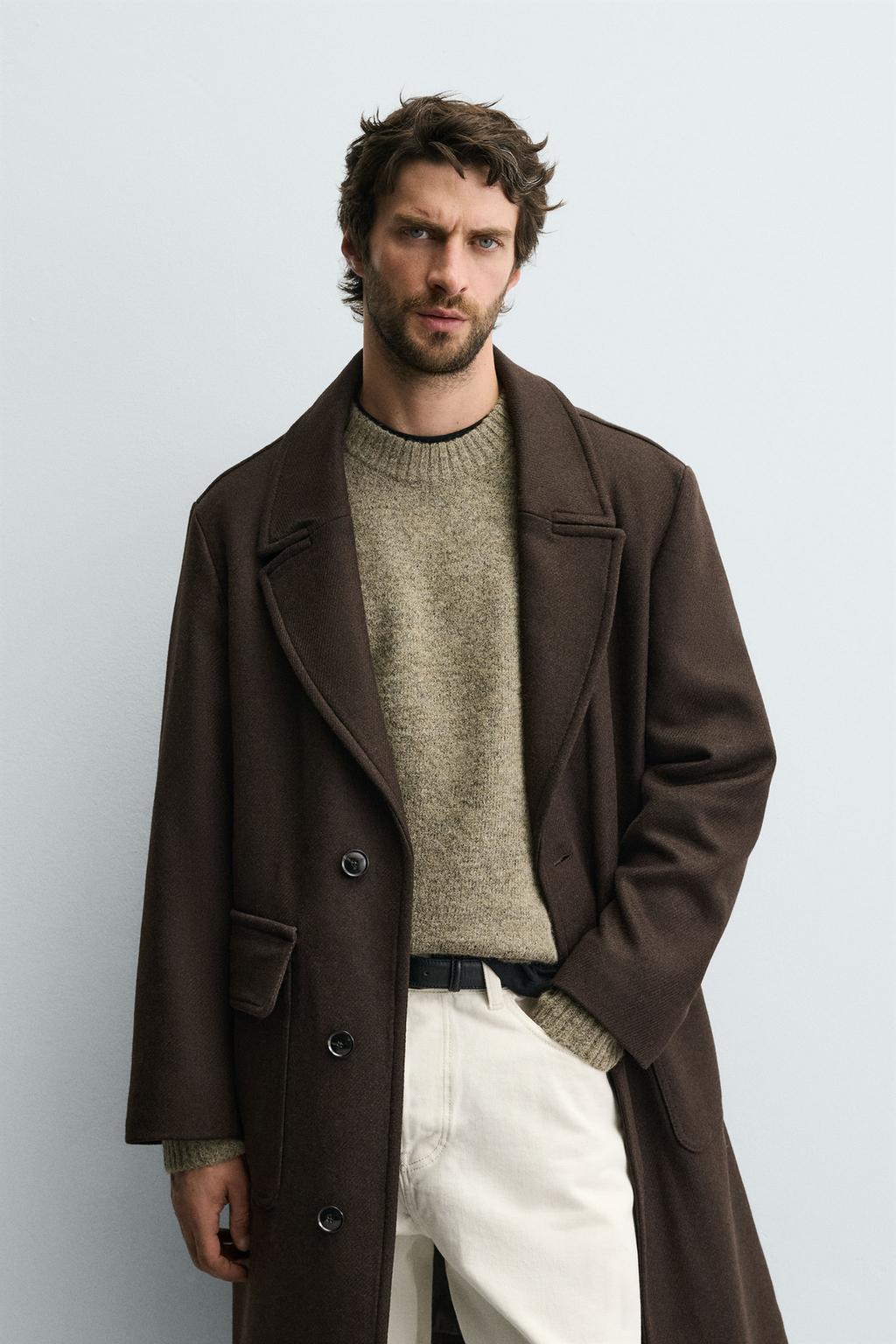 ПАЛЬТО RELAXED FIT ИЗ СМЕСОВОЙ ШЕРСТИ