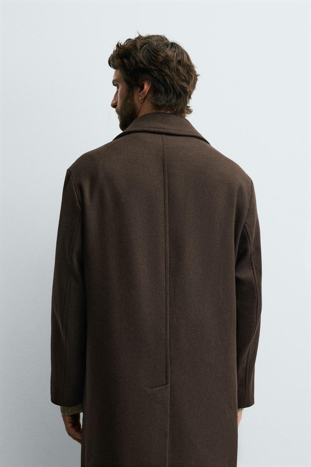 ПАЛЬТО RELAXED FIT ИЗ СМЕСОВОЙ ШЕРСТИ