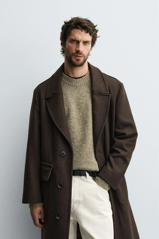 Пальто RELAXED FIT из смесовой шерсти- Заказать в России