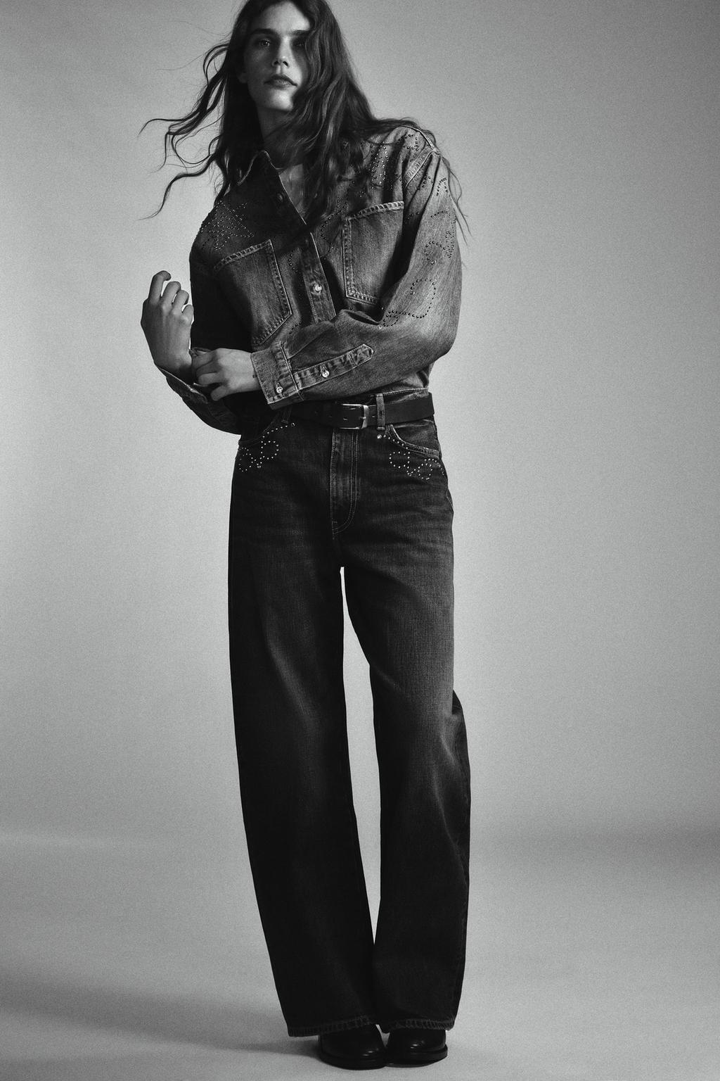 ДЖИНСОВАЯ РУБАШКА С ЗАКЛЕПКАМИ