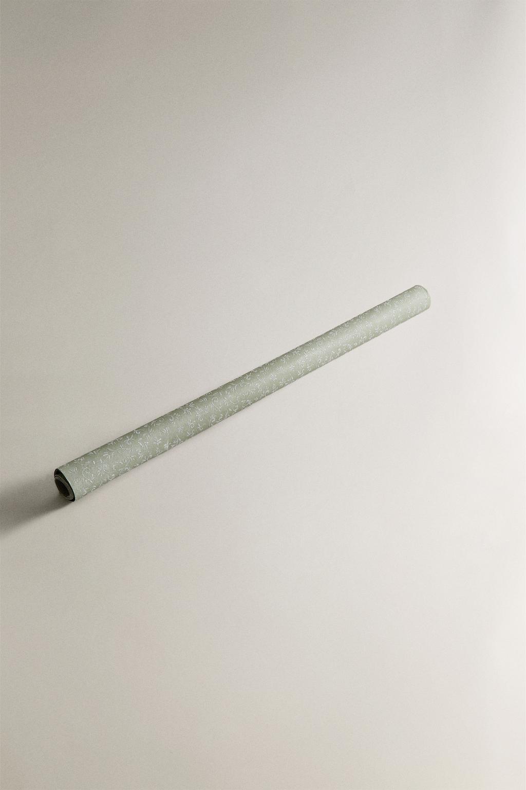 Зимняя блестящая упаковочная бумага с листьями