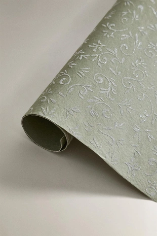 Зимняя блестящая упаковочная бумага с листьями- Заказать в России