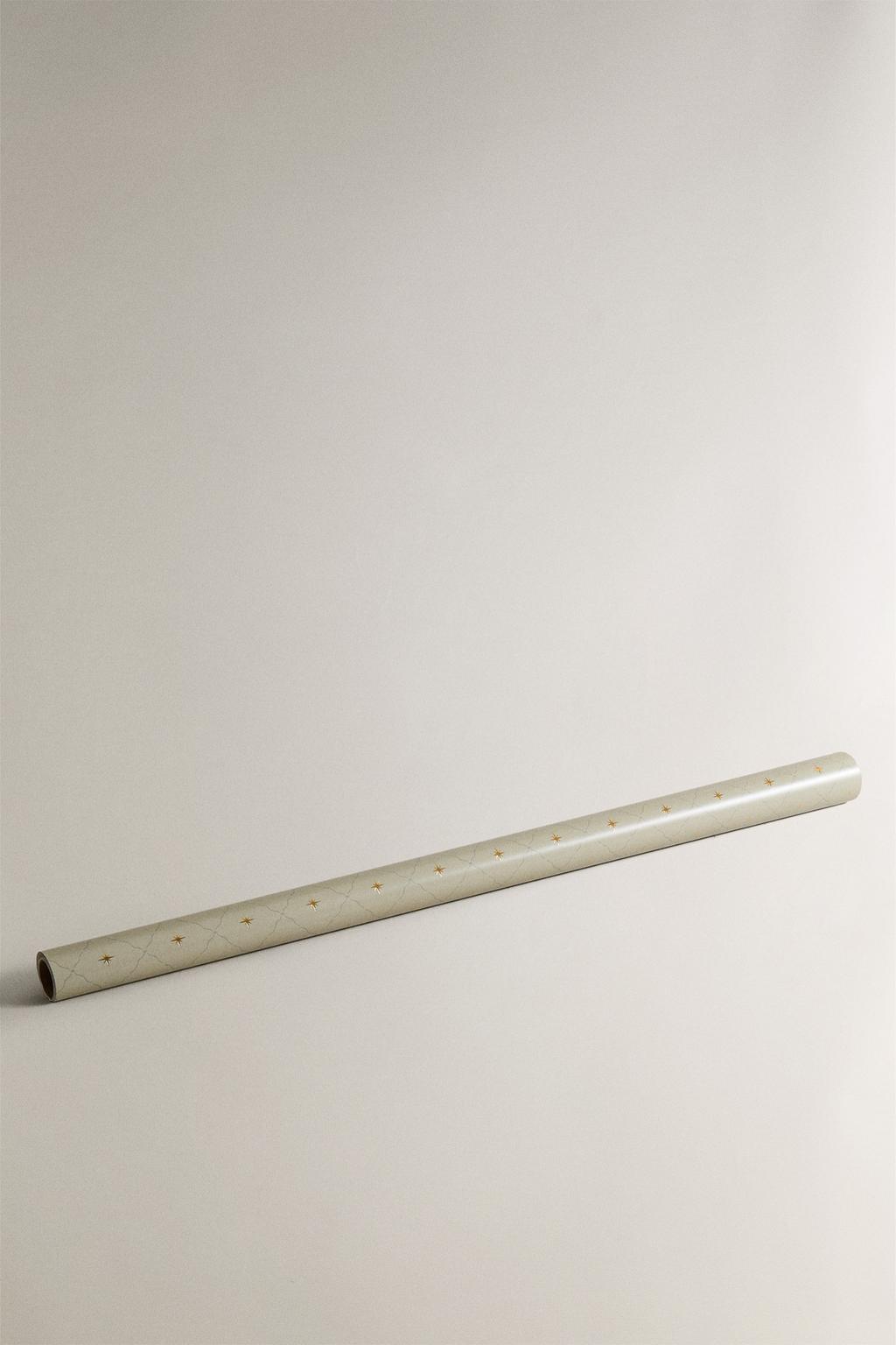 Подарочная бумага для упаковки рождественских подарков с алмазным и блестящим дизайном звезд.