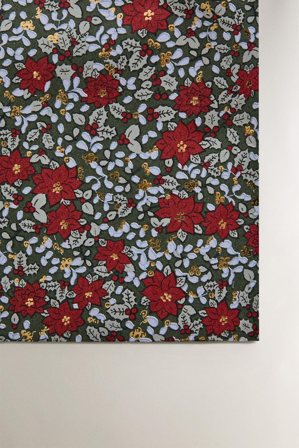 Папка для упаковки подарков с рождественским цветочным узором