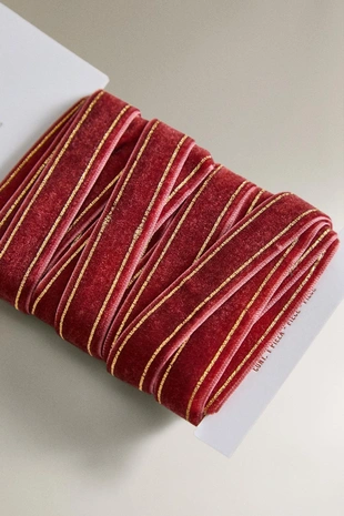 Бархатная лента для новогодних подарков ZARA- Заказать в России