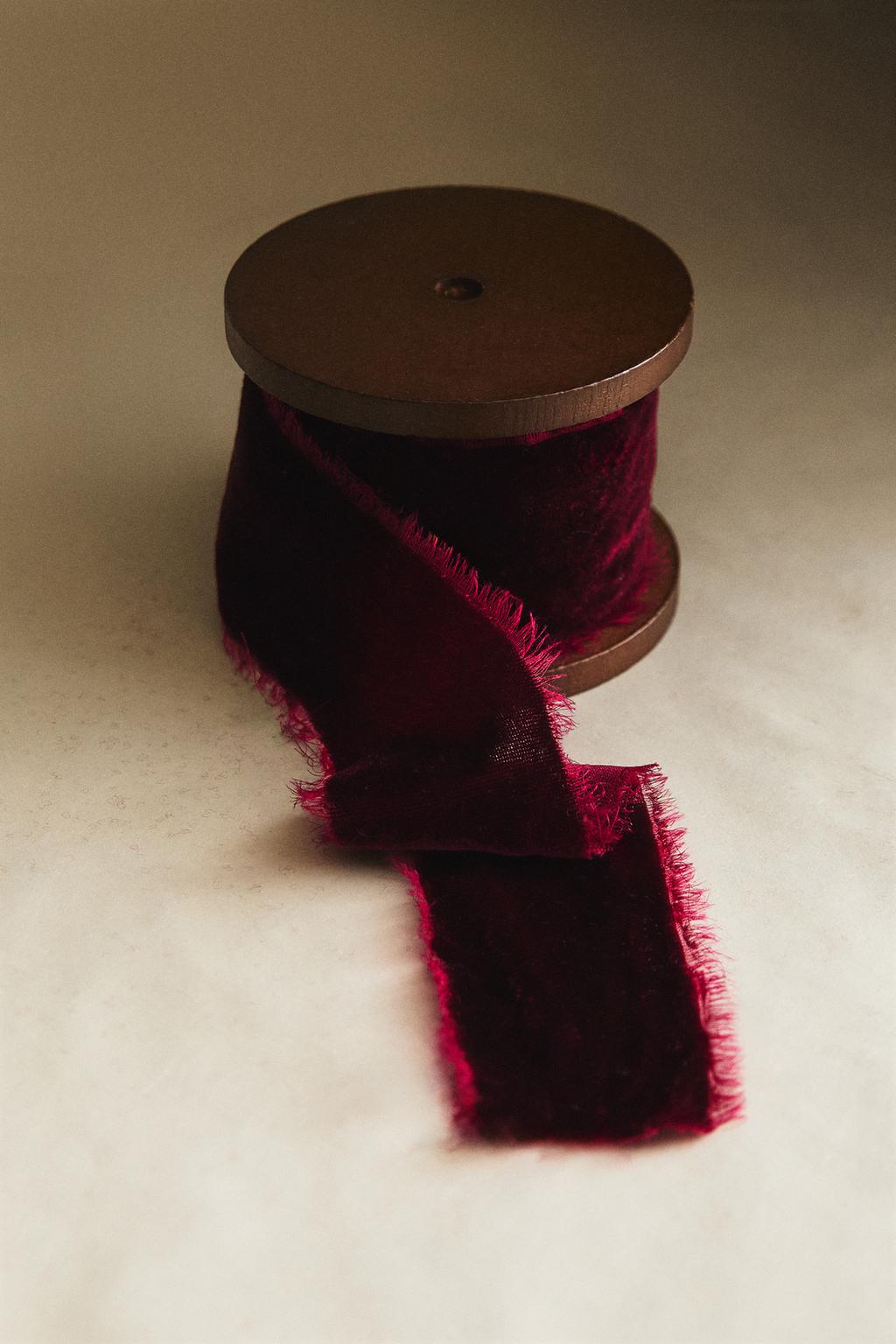 Лента из замшевой ткани для упаковки подарков на рождество