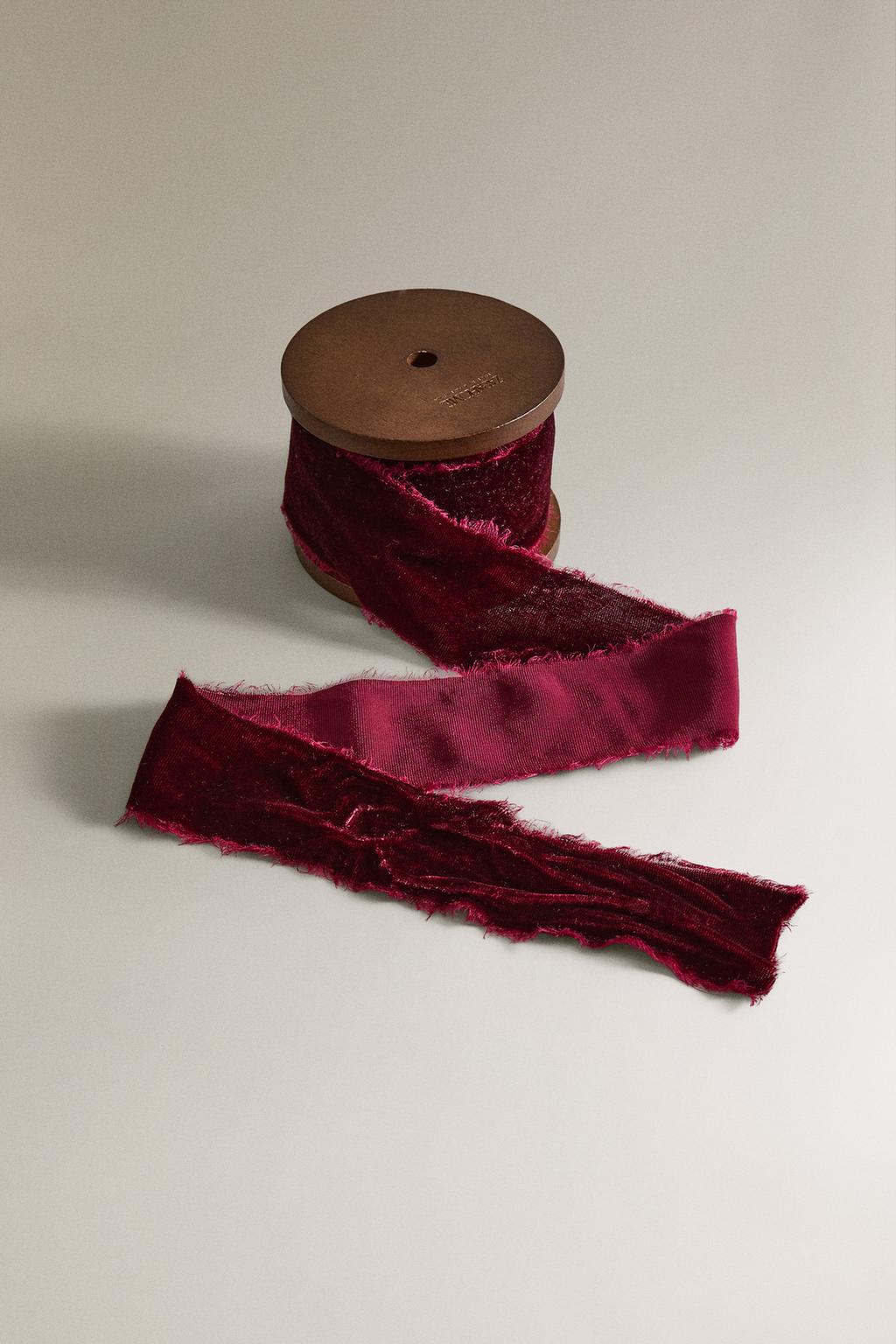 Лента из замшевой ткани для упаковки подарков на рождество