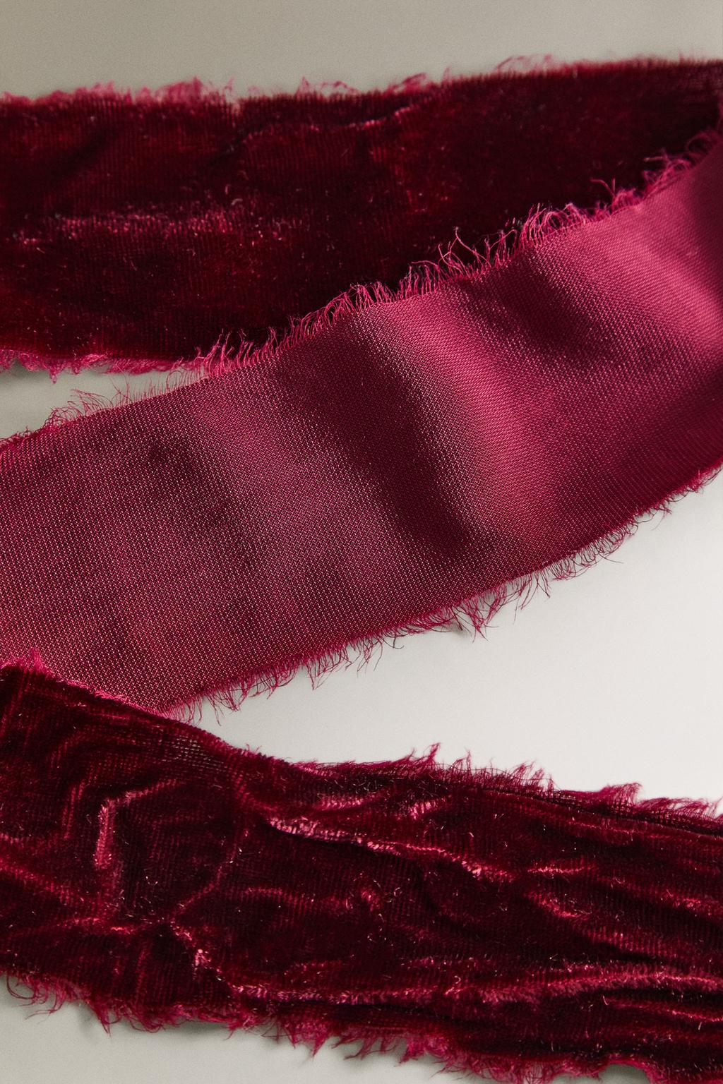 Лента из замшевой ткани для упаковки подарков на рождество