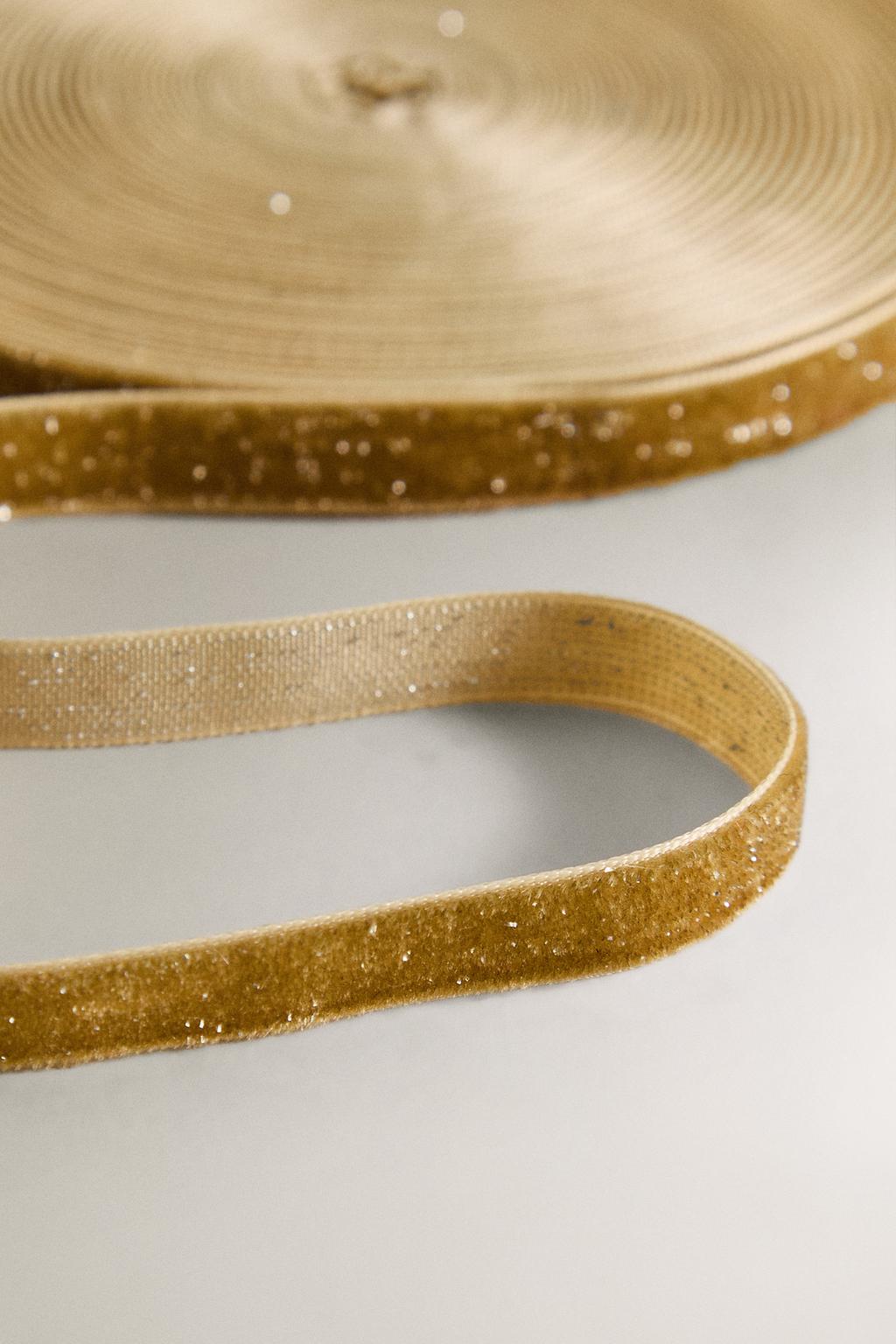 Блестящая бархатная лента для упаковки подарков на рождество