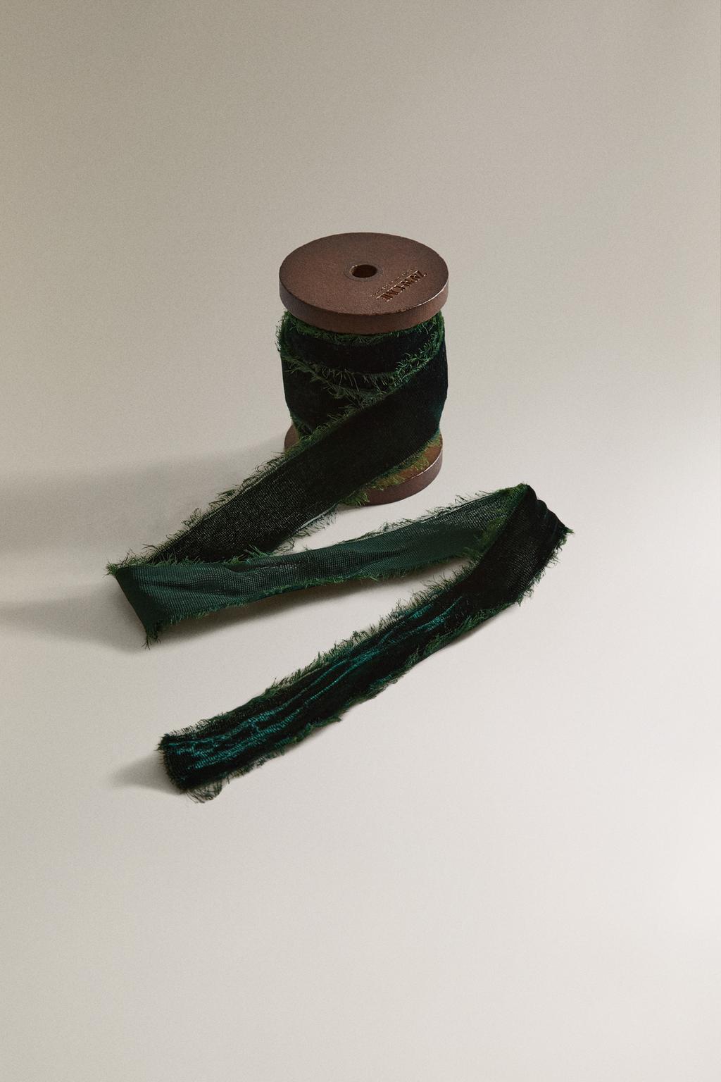 Лента из замши frayed velvet christmas gift