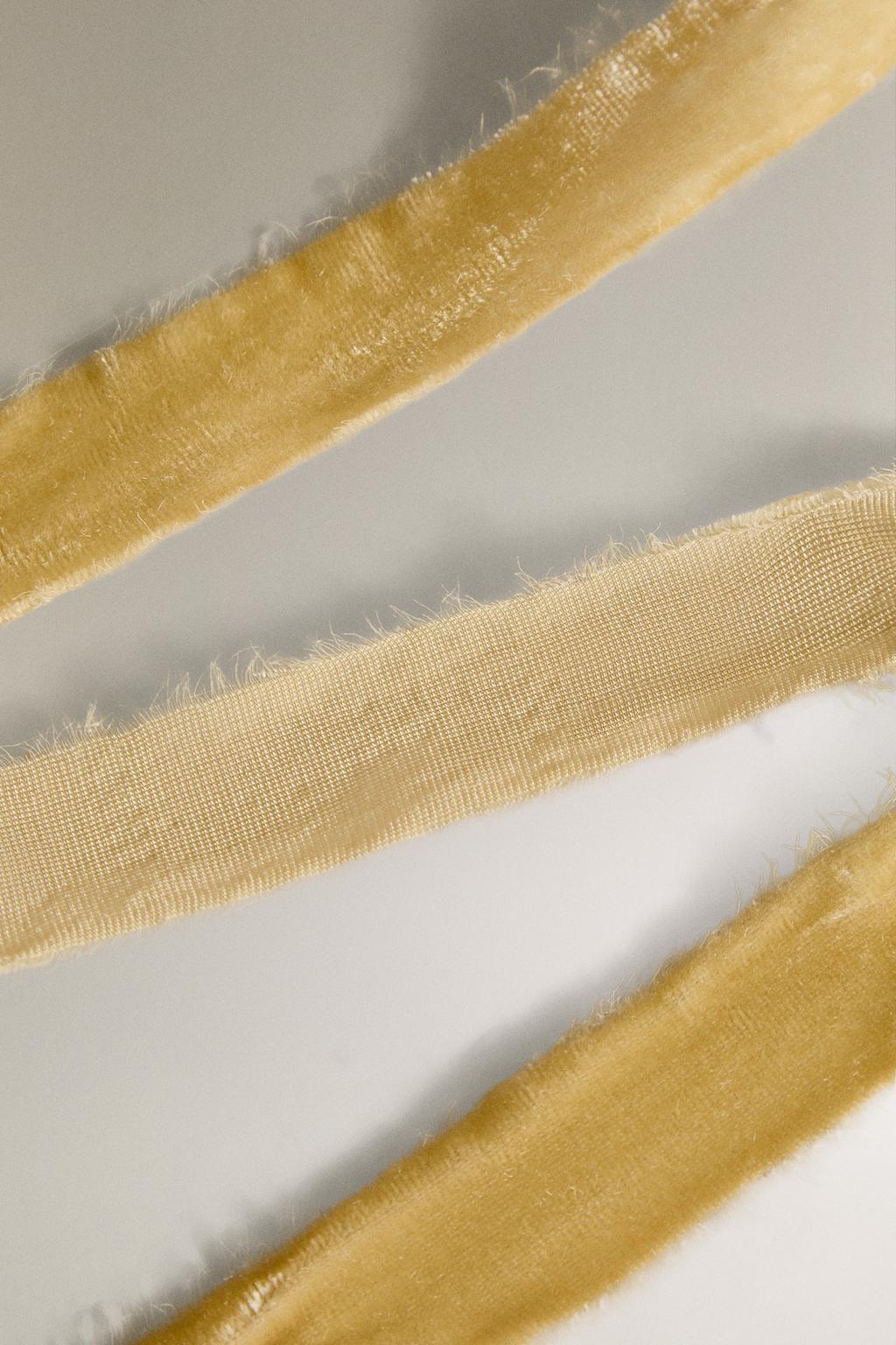 Лента из замши с просвечивающимися краями для упаковки подарков на рождество