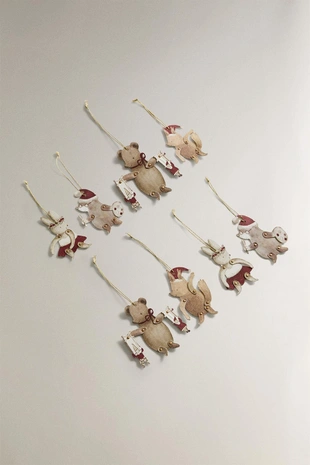 Набор бирок для подарков в форме рождественских животных (набор из 8 штук)- Заказать в России